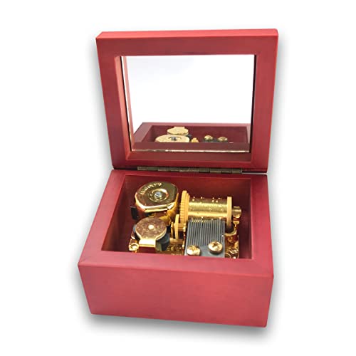 BinkeGG Brown Pear Wooden Wind up Music Box with Clockwork Sankyo Musical Movement Tune: Greensleeves - Image 2