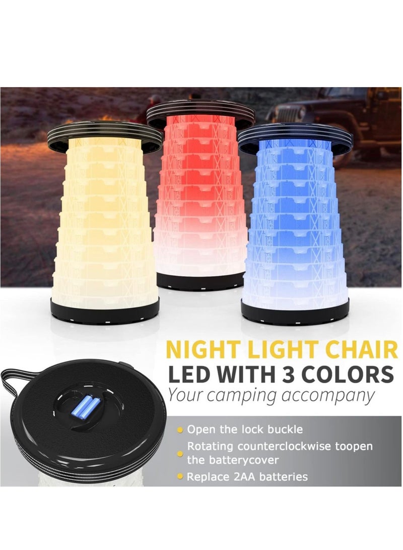 طاولة قابلة للطي مع مقعدين بإضاءة LED – طقم تخييم ونزهات محمول، مدمج، مقاوم للماء ومتين - Image 4