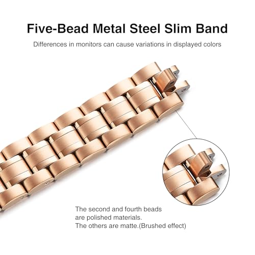 STIROLL Thin Replacement Band Compatible for Apple Watch 38mm 40mm 41mm 42mm(Series 11 10), Stainless Steel Metal Wristband Women Men for iWatch Ultra SE Series 9 8 7 6 5 4 3 2 1, Rose Gold - Image 2