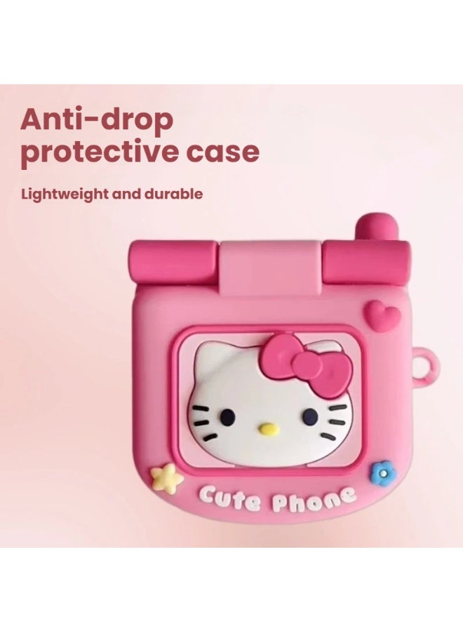 هالو كيتي مرحبا كيتي كاميرا على شكل إيربودس 4 حالة سوبر رائعتين استثنائية مكافحة قطرة ومثالية تماما لحماية إيربودس تماما 4 - Image 1