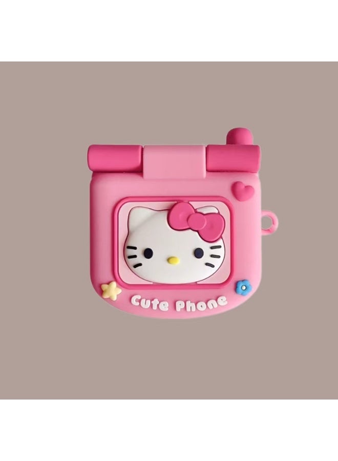 هالو كيتي مرحبا كيتي كاميرا على شكل إيربودس 4 حالة سوبر رائعتين استثنائية مكافحة قطرة ومثالية تماما لحماية إيربودس تماما 4 - Image 4