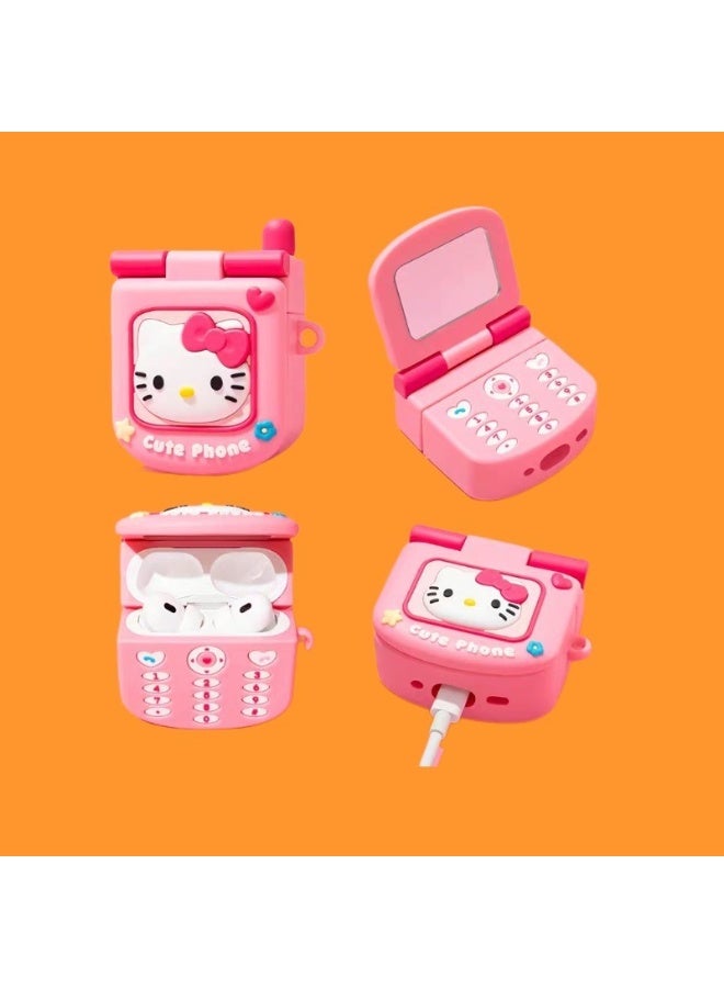 هالو كيتي مرحبا كيتي كاميرا على شكل إيربودس 4 حالة سوبر رائعتين استثنائية مكافحة قطرة ومثالية تماما لحماية إيربودس تماما 4 - Image 2