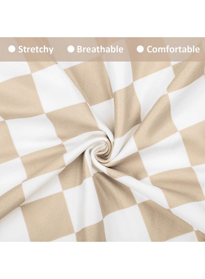 DILIMI DILIMI Newborn Lounger Cover Removable Cover Ultra Soft Comfortable Lounger Slipcover Removable Cover for Infant Lounger Pillow, Light Brown Checkerboard (Lounger Pillow Not Included)  - Image 1