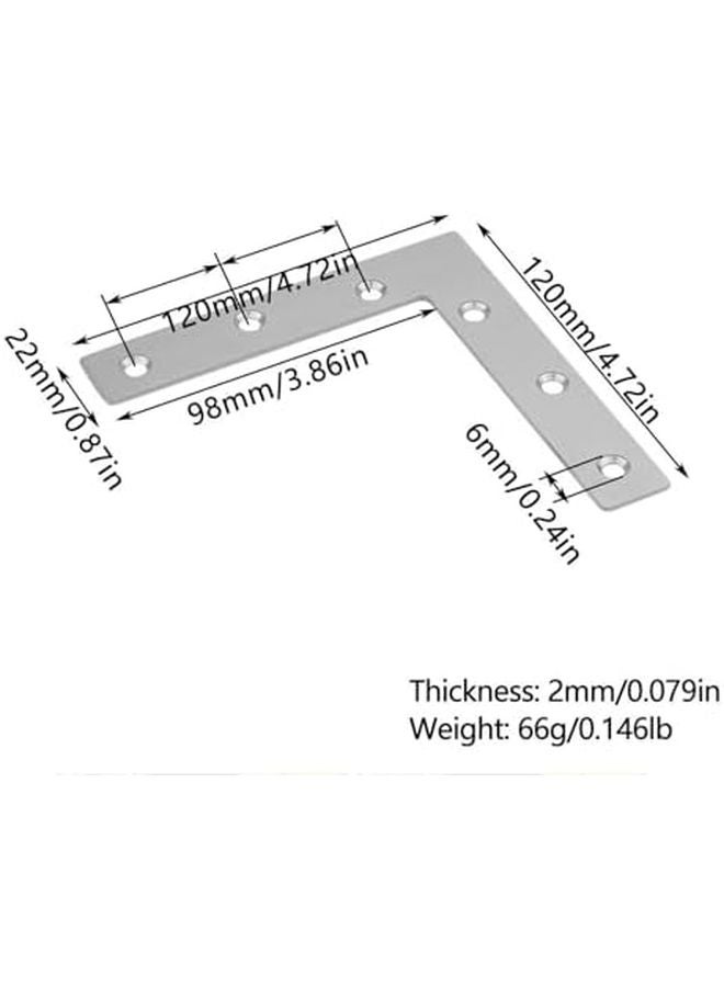 15 Pcs 120mm L Shaped Corner Bracket For Furniture Cabinet Shelf Repair Support - Image 3