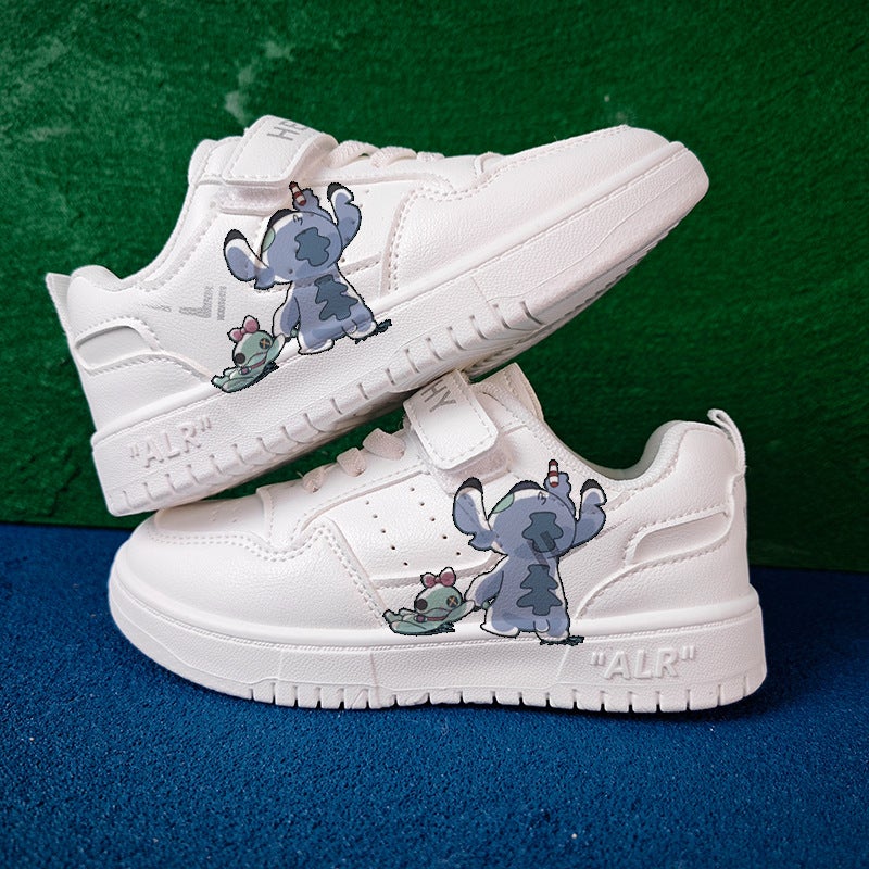 Autumn Cute Cartoon Board Shoes Boys And Girls White Shoes Student Campus Style Casual Breathable Board Shoes - Image 3
