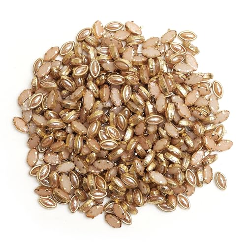 Embroiderymaterial Raw Material Flat Glue On Kundan Stones Beads For Craft, Jewellery Making, Bangles Work, Stones For Embroidery Work, Aari Work (Teardrop Shape, 4Mm, 500 Pieces),Multicolor - Image 1