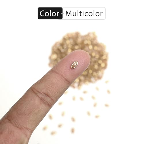 Embroiderymaterial Raw Material Flat Glue On Kundan Stones Beads For Craft, Jewellery Making, Bangles Work, Stones For Embroidery Work, Aari Work (Teardrop Shape, 4Mm, 500 Pieces),Multicolor - Image 4
