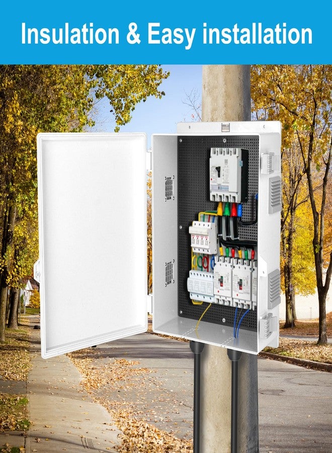 YETLEBOX Outdoor Electrical Junction Box, ABS Water Resistant Enclosure with Internal Mounting Panel & Hinged Cover 9.2"Hx 7"Lx 4.6"W - Image 3