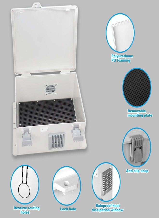 YETLEBOX Outdoor Electrical Junction Box, ABS Water Resistant Enclosure with Internal Mounting Panel & Hinged Cover 9.2"Hx 7"Lx 4.6"W - Image 4