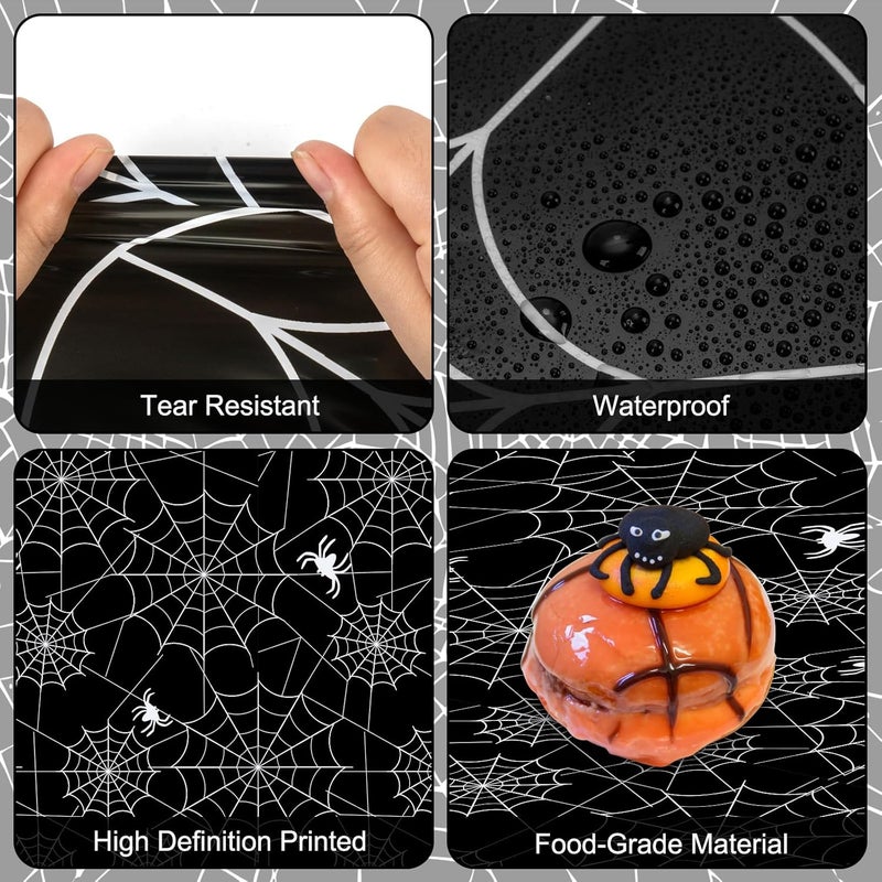 Litmitfu 2 Pcs Halloween Tablecloth - Plastic Halloweens Spider Webs Table Cloth, Black Disposable Rectangle Spiderweb Table Cover for Halloween Party Decorations Supplies Favors Tables Decor, 108 x 54 Inch - Image 5