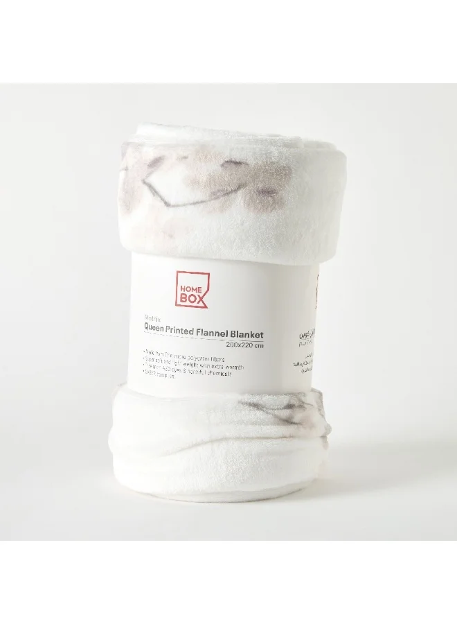 Home Box Matrix Cian Printed Flannel Queen Blanket 220 x 200 cm