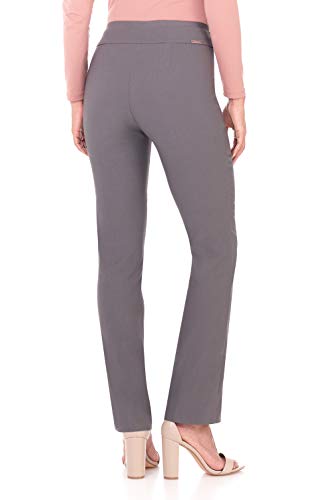 Rekucci Women's Ease Into Comfort Stretchy Straight Leg Office Pant with Tummy Control (16 Short, Graphite) - Image 4