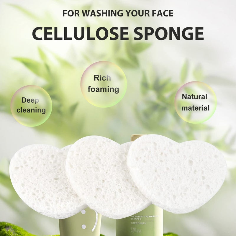 Spunspon 50-Count Facial Sponges Compressed, 100% Natural Cellulose Face Sponge Professional Cosmetic Spa Sponges for Face Cleansing, Exfoliating Mask, Makeup Removal for Travel and Home, White - Image 5