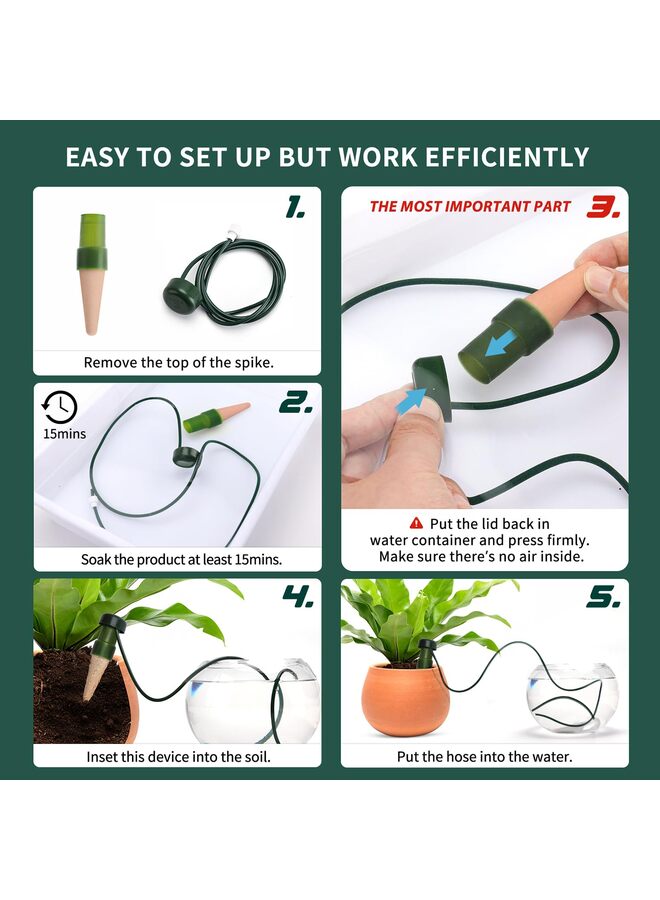 6PCS Plant Self-Watering Stakes Automatic Watering Terracotta Spikes for Indoor Outdoor Plants,Houseplant Insert Devices for Vacation use,Bonsai Drip Irrigation System - Image 3