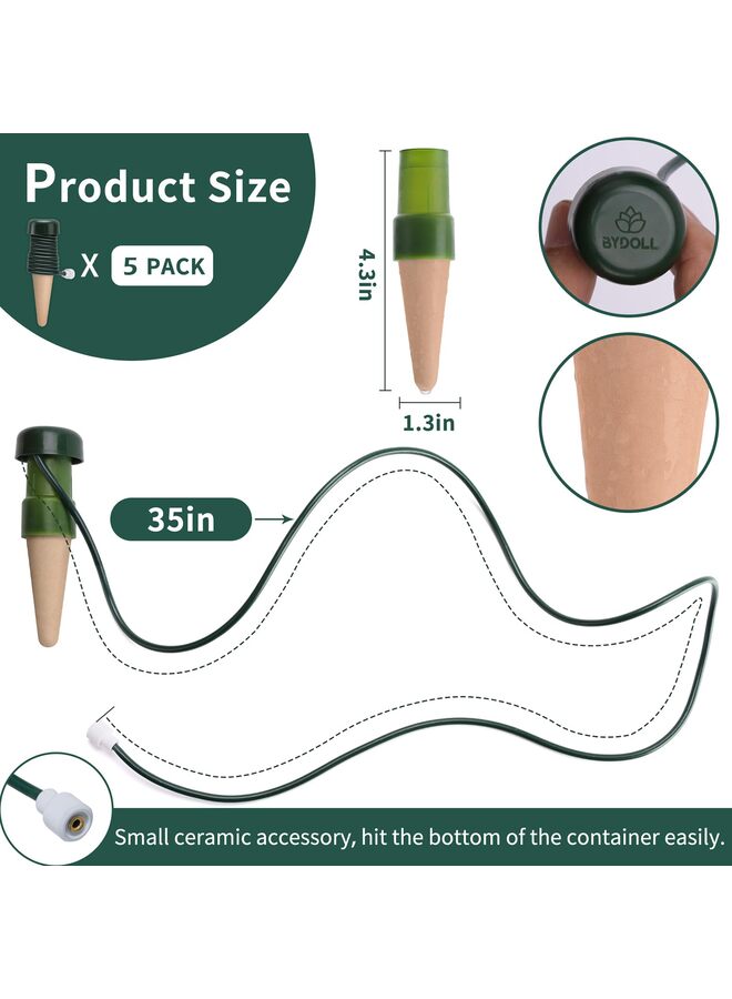 6PCS Plant Self-Watering Stakes Automatic Watering Terracotta Spikes for Indoor Outdoor Plants,Houseplant Insert Devices for Vacation use,Bonsai Drip Irrigation System - Image 2