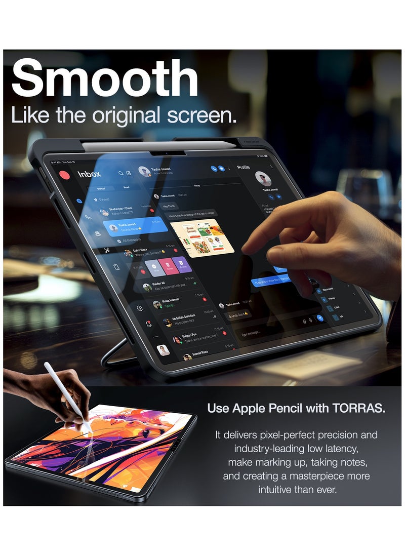 TORRAS iPad Pro 13 Inch Screen Protector M4 2024, Mil-Grade Shatterproof [TOP 9H+ Tempered Glass＆ One-Pull Installation] Anti-Scratch, Bubble Free, Apple Pencil Compatible, HD Clarity  - Image 5