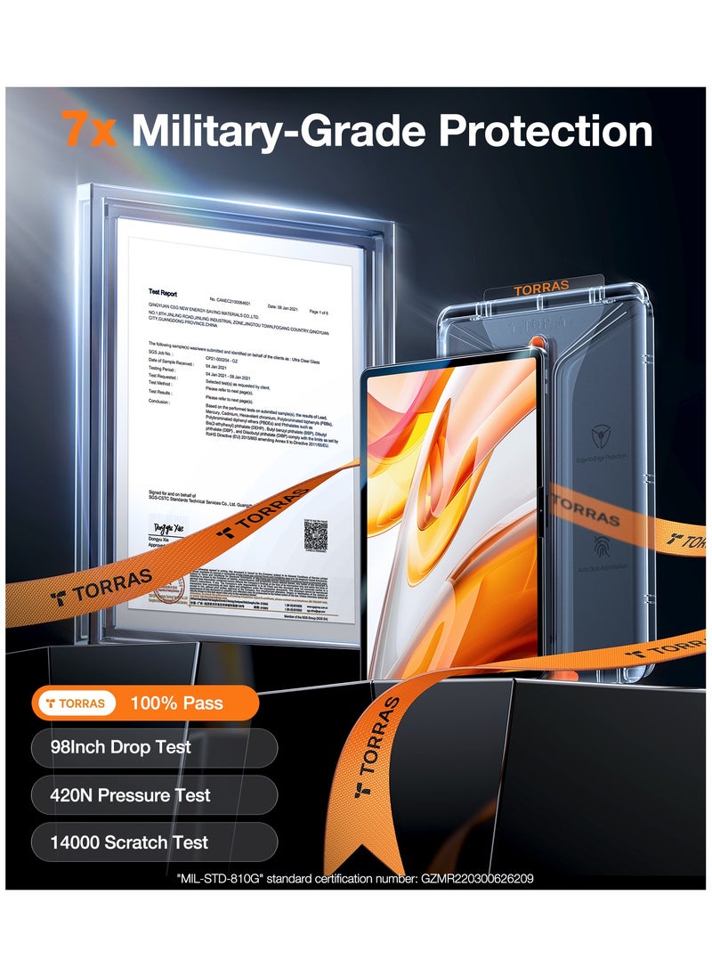 TORRAS iPad Pro 13 Inch Screen Protector M4 2024, Mil-Grade Shatterproof [TOP 9H+ Tempered Glass＆ One-Pull Installation] Anti-Scratch, Bubble Free, Apple Pencil Compatible, HD Clarity  - Image 4