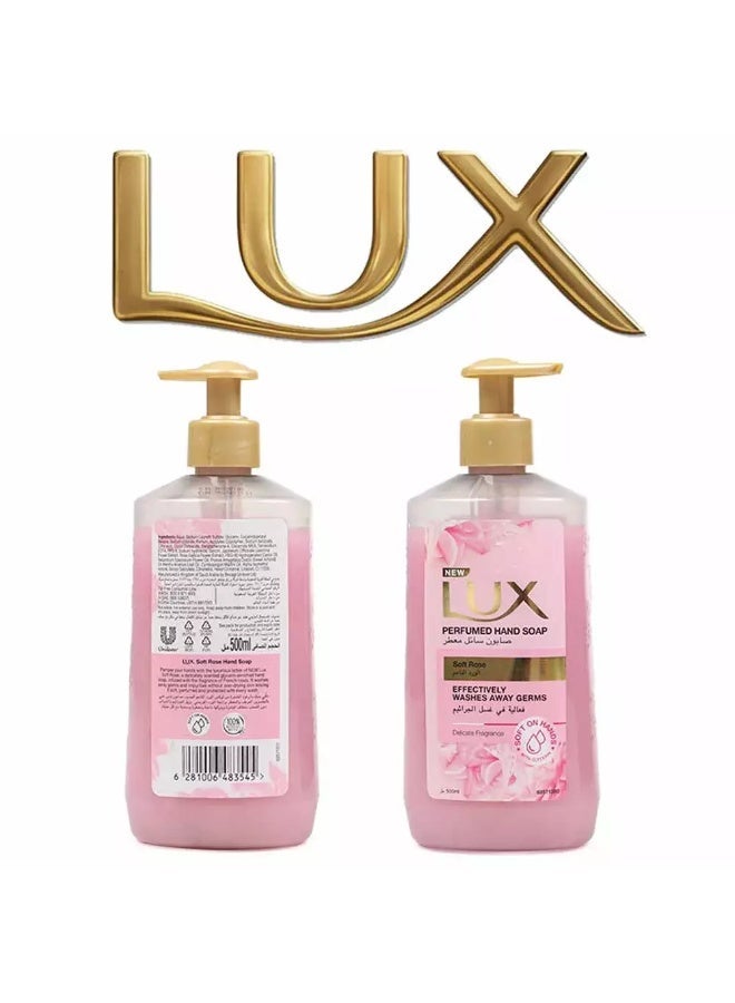 Lux Soft Rose Perfumed Liquid Hand Soap- 500ml - Image 2
