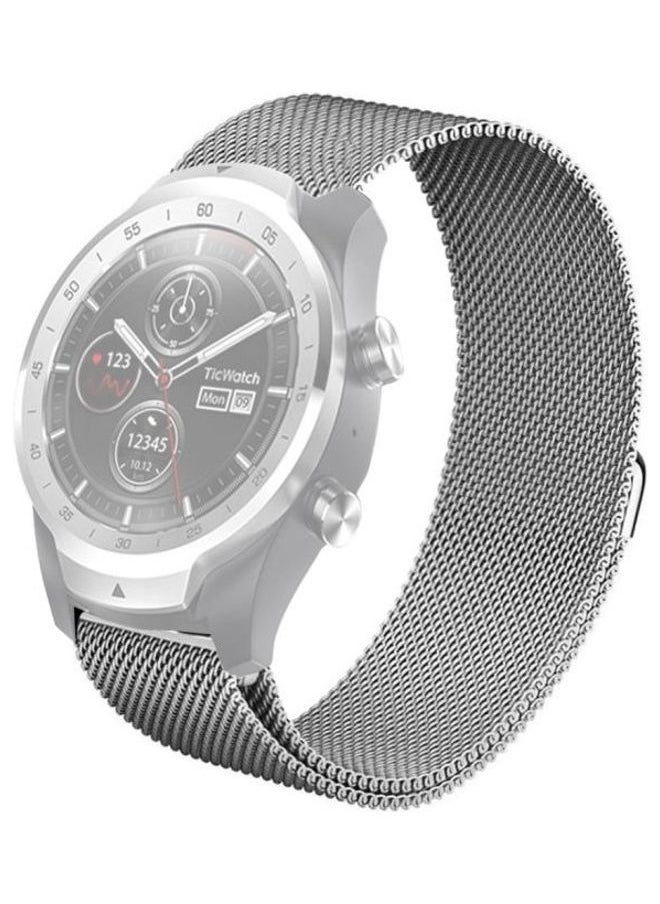 NIBEMINENT - For Huawei Watch GT2e GT2 Milanese Metal Strap Silver - Image 1