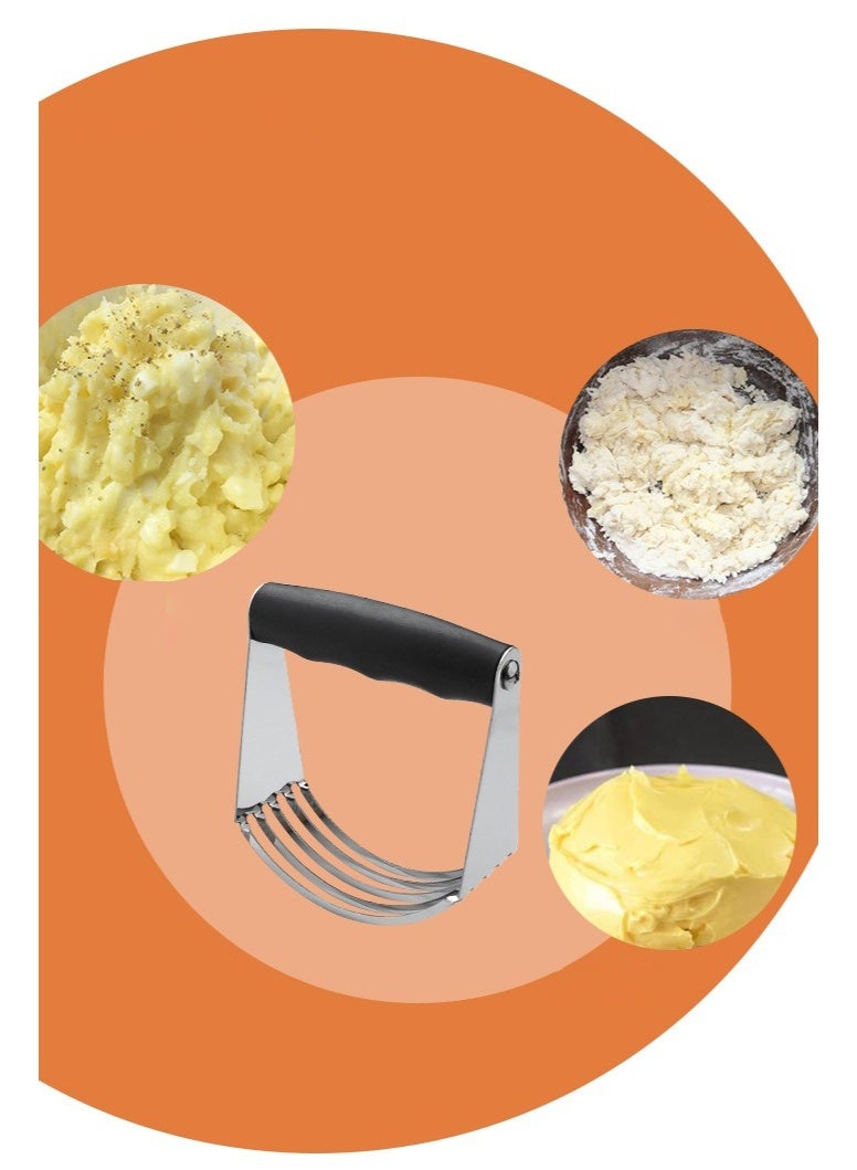 خلاط عجين بمقبض - خلاط معجنات محترف - قاطع عجين - هراسة عجين بشفرات من الفولاذ المقاوم للصدأ لعمل قشرة الفطائر والخبز والجبن والصلصات والباستري - Image 3