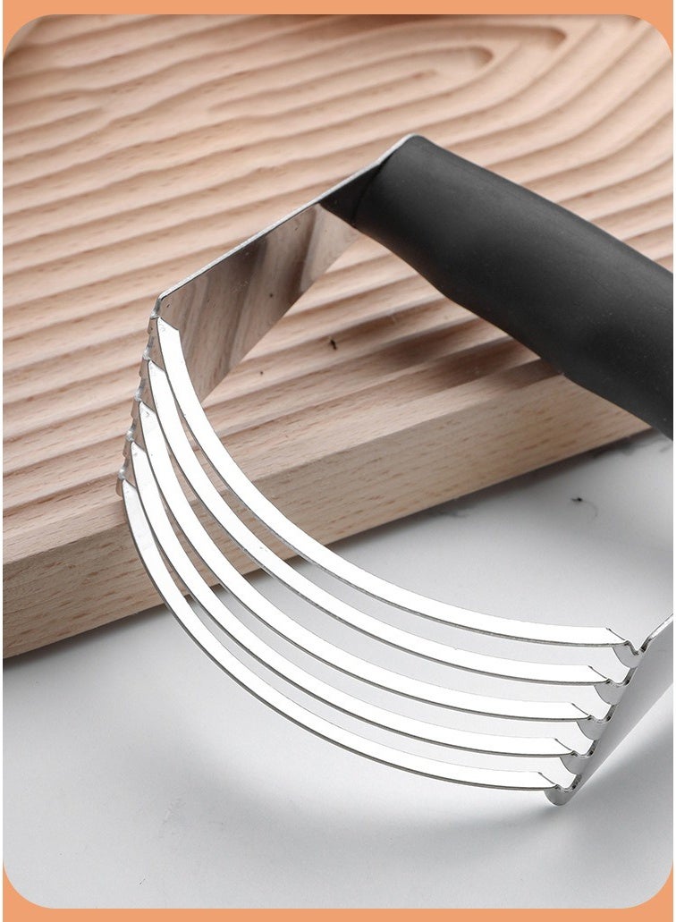 خلاط عجين بمقبض - خلاط معجنات محترف - قاطع عجين - هراسة عجين بشفرات من الفولاذ المقاوم للصدأ لعمل قشرة الفطائر والخبز والجبن والصلصات والباستري - Image 5