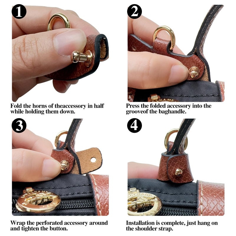 Leather shoulder strap for bag conversion, no need for punching holes, adjustable crossbody strap/lemon yellow - Image 3