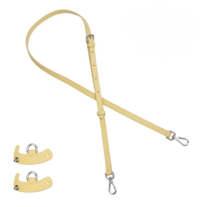 Leather shoulder strap for bag conversion, no need for punching holes, adjustable crossbody strap/lemon yellow - Image 1