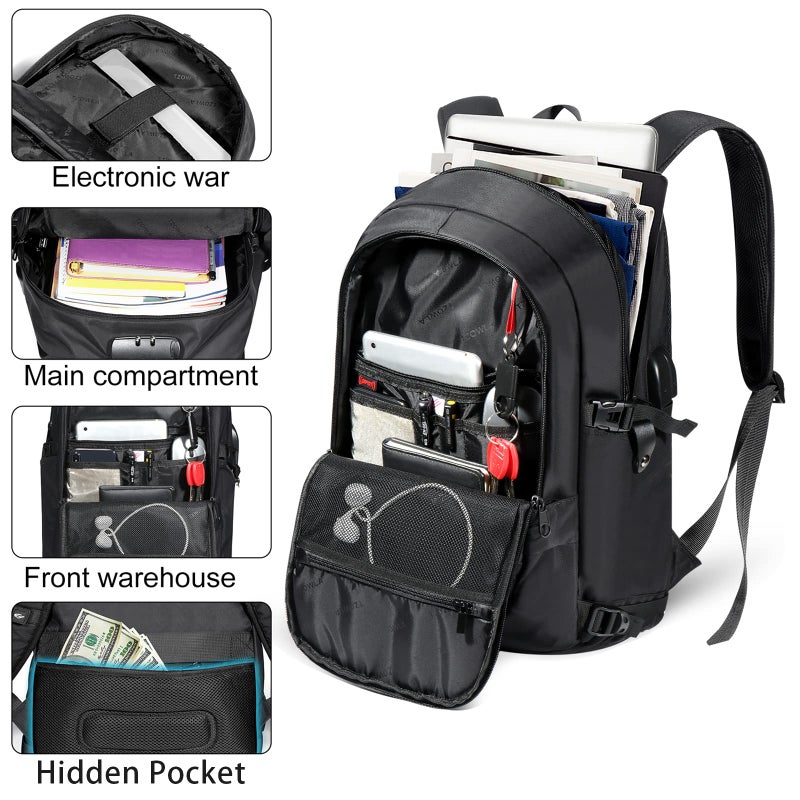 Tzowla 35 Liter Anti Theft With Usb Charging Port Laptop Backpack - Image 4