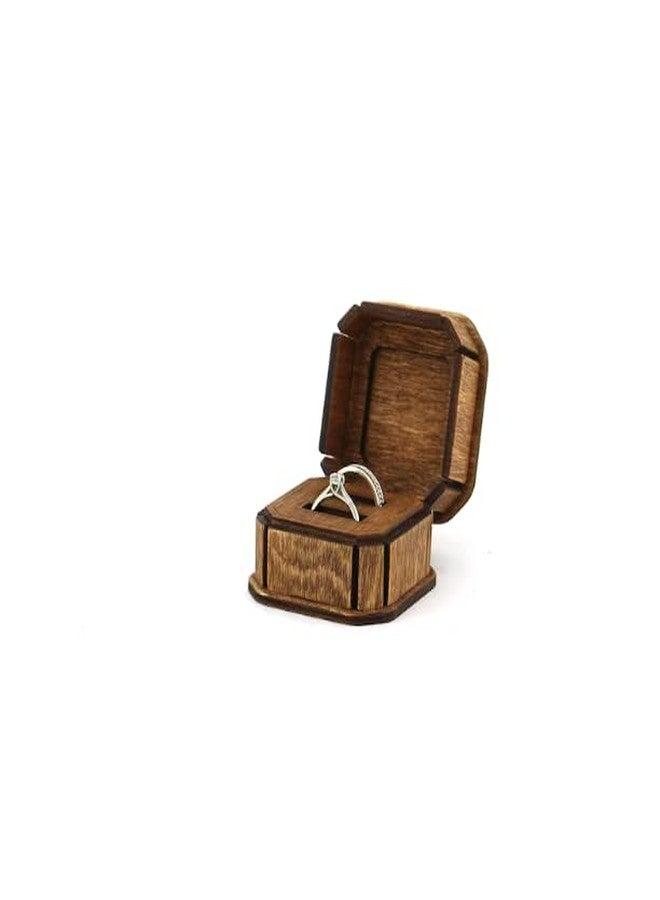 MeeCraft Rustic Wooden Ring Box for Wedding and Engagement Gifting. (5x5.5x4.5 cm) - Image 5