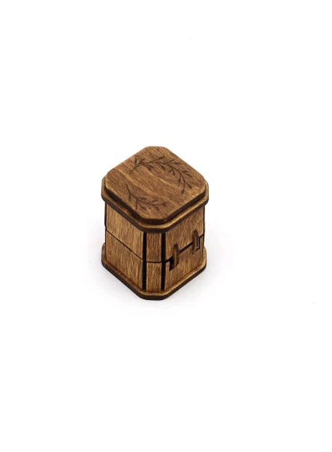 MeeCraft Rustic Wooden Ring Box for Wedding and Engagement Gifting. (5x5.5x4.5 cm) - Image 4