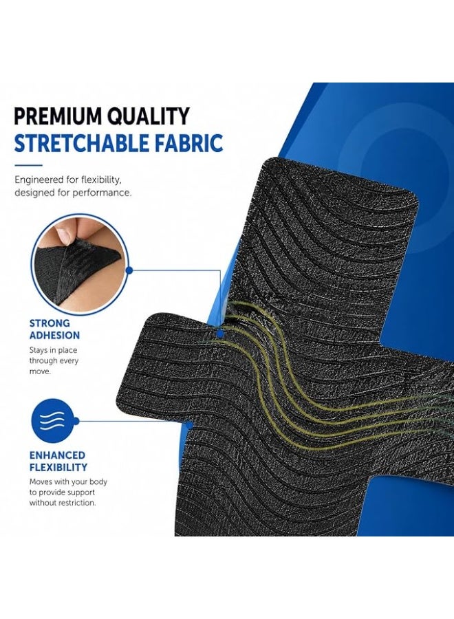 Wonder Care Athletic Kinesiology Tape, 10 Pieces, Black, Waterproof Sports Muscle Support, Pain Relief and Joint Support, Latex-Free,Kinesio-Tape for Sports Injury,for Shoulder, Wings, Arms, Ankle K Taping - Image 4