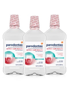 Parodontax Parodontax Active Gum Health Mouthwash, Antiplaque and Antigingivitis Gum Mouthwash, Clear Mint, 16.9 Fl Oz x 3 