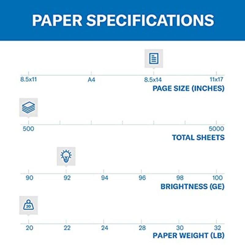 Hammermill Printer Paper, 20 lb Copy Paper, 8.5 x 14-1 Ream (500 Sheets) - 92 Bright, Made in the USA - Image 2