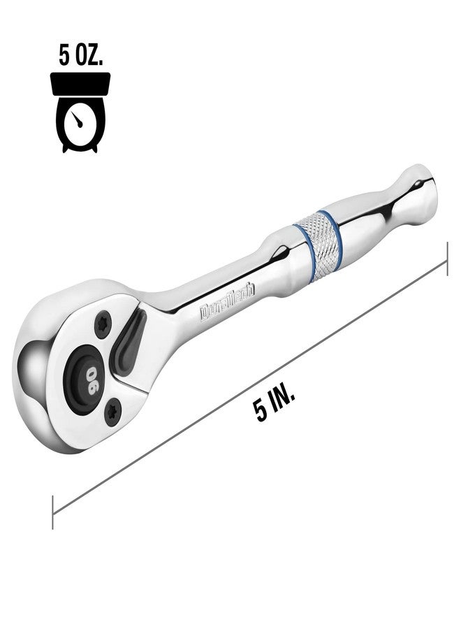 DURATECH 1/4-Inch Drive Ratchet, 90-Tooth Quick-release Ratchet Wrench, Reversible, Chrome Alloy Made, Full Polished, Stocking Stuffers for Men Gifts for Men Gifts for Women gifts for dad - Image 2