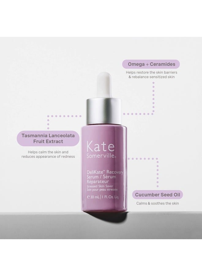 Kate Somerville سيروم دلي كيت للتعافي – علاج مرطب مُركب سريرياً – تخفيف التهيج والاحمرار للبشرة المتوترة أو الحساسة، 1 أونصة سائلة - Image 4
