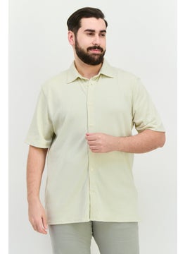 French Connection Men Regular Fit Short Sleeve Textured Casual Shirts, Cream  - Image 1