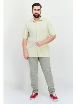 French Connection Men Regular Fit Short Sleeve Textured Casual Shirts, Cream  - Image 4