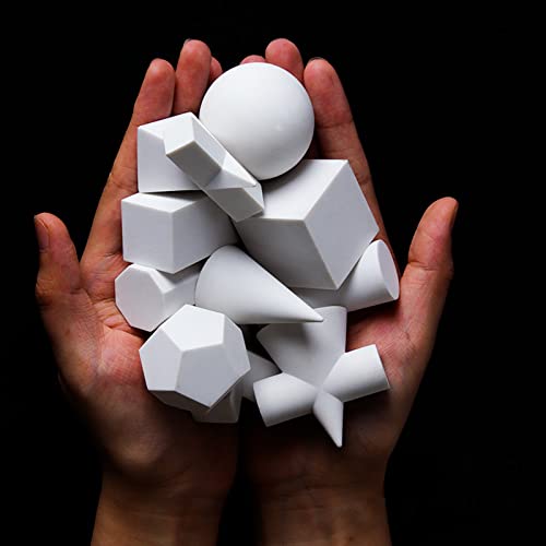 Holiberty 10PCS Art Crafts 3D Gypsum Geometry Sketch Basic Form Learning Tools Mini Resin Geometry Shapes Mold Sketch Classic Modern Shelf Table Sculpture Home Decor - Image 2