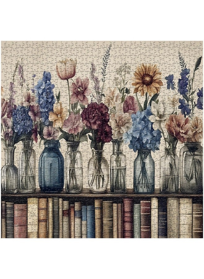 PICKFORU Retro Wildflowers Puzzles for Adults 1000 Pieces, PICKFORU Christian Jesus Floral Book Pages Religious Jigsaw Puzzle, Impossible Challenging Vintage Bookshelf Puzzles as Art Decor - Image 5