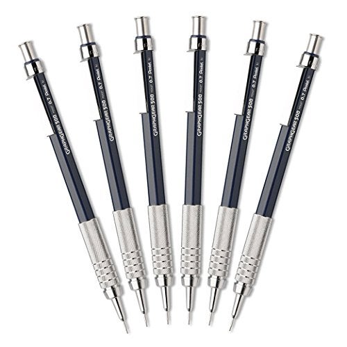 Pentel GraphGear 500 Automatic Drafting Pencil 07mm Blue Pack of 6 - Image 1