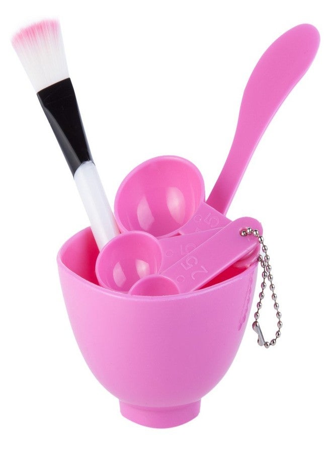 Gugzy 4 In 1 DIY Face Mask Tool Mask Bowl Brush Spoon Stick Face Skin Care Make Mask Set (Pink) - Image 3