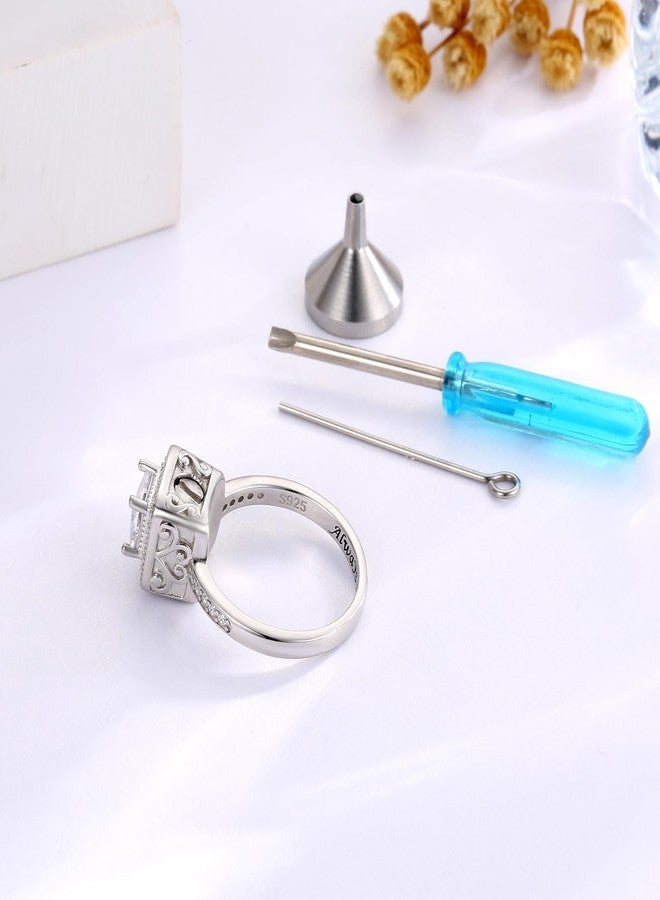 Sariel 925 Sterling Silver Cremation Urn Ring for Women Memorial Ashes Keepsake Jewelry to Honor Loved Ones (CZ, 8) - Image 3
