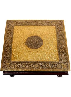 Wooden Brass Square Pooja Chowki Brass Puja Chowki Handcrafted Bajot Puja Stool Handmade Brass Chowki Wooden Handmade Bajot Puja Bajot - pzsku/Z60CAFE28663BAA08507CZ/45/_/1673606595/a471afbe-5351-4347-bd93-92786a826c80