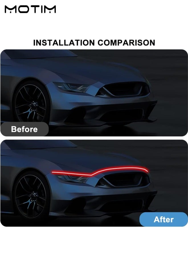 Motim Car Hood LED Light Strip 71 Inch, Exterior Headlights, Waterproof Car Led Light Strips, Daytime Running Light Strips for Car and Truck  - Image 4