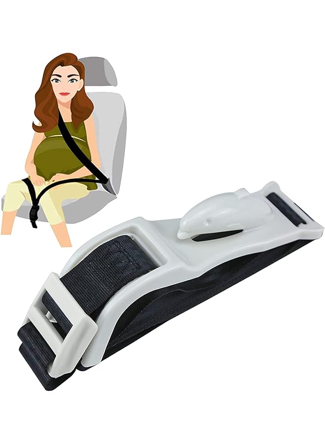 TLAXCA Maternity Bump Belt Adjuster Prevent Compression Of The Abdomen Seat Belt For Pregnant Moms Belly Protect Unborn Baby A Must Have For Expectant Pregnancy Mothers (White) - Image 1