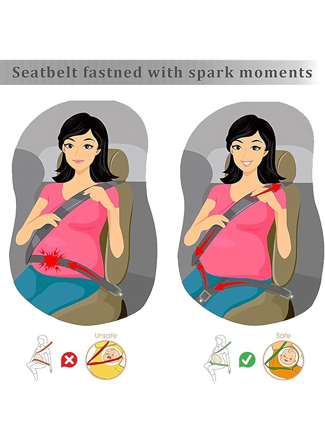 TLAXCA Maternity Bump Belt Adjuster Prevent Compression Of The Abdomen Seat Belt For Pregnant Moms Belly Protect Unborn Baby A Must Have For Expectant Pregnancy Mothers (White) - Image 3