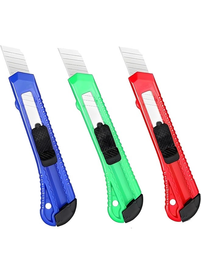 Poaker Utility Knife 18 Mm Wide Blade Plastic Cutter Retractable Compact Extended Safe Use For Office Studio Home Arts Crafts Handwork Pack Of 2  - Image 1