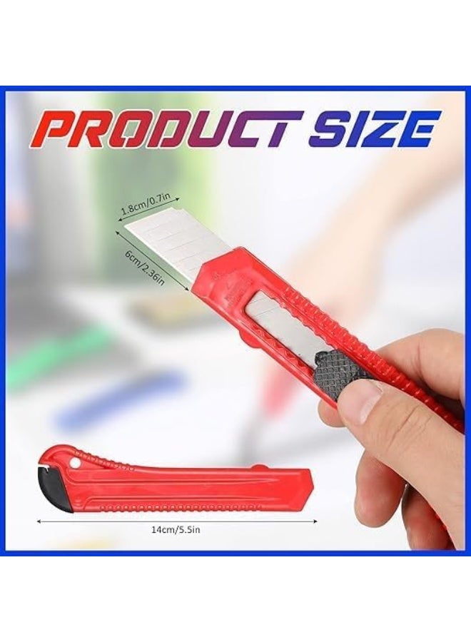Poaker Utility Knife 18 Mm Wide Blade Plastic Cutter Retractable Compact Extended Safe Use For Office Studio Home Arts Crafts Handwork Pack Of 2  - Image 2