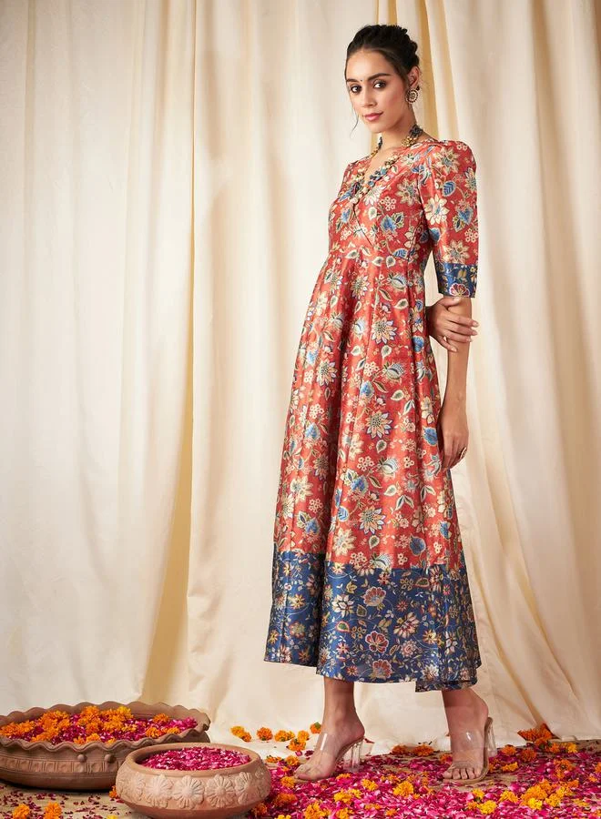 SASSAFRAS Floral Print Dress