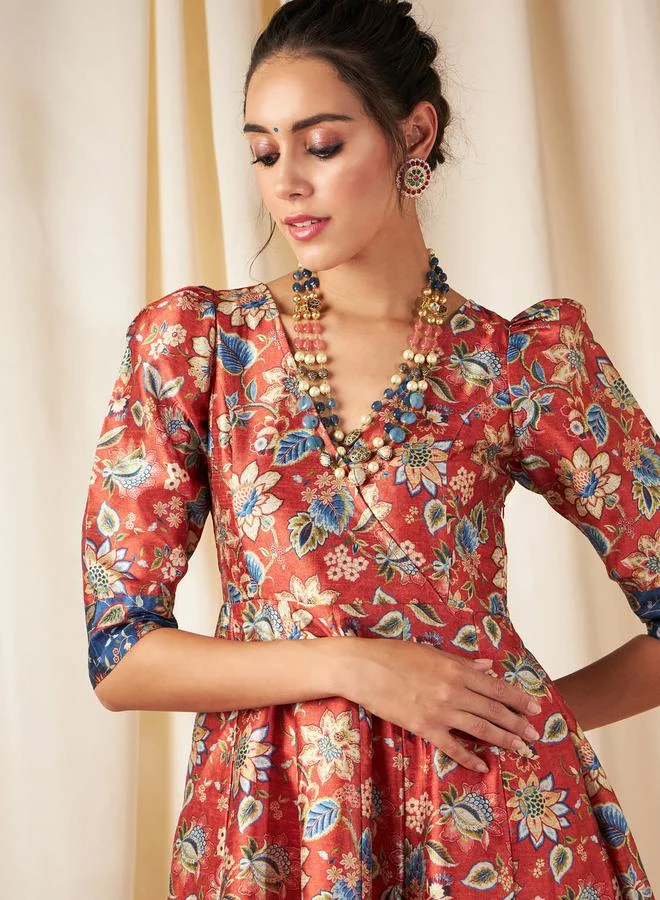 SASSAFRAS Floral Print Dress